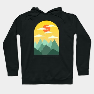 Minimalist Abstract Nature Art #25 Window Looking on to Warm Mountains and Sun Hoodie